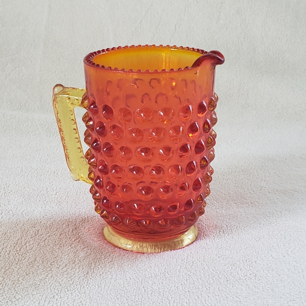 Fenton Glass Orange Mini Pitcher - GLOWS